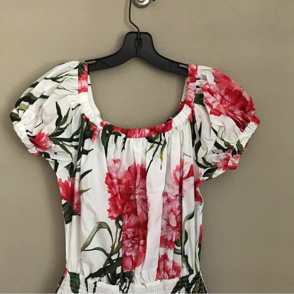 DOLCE&GABBANA Off-The-Shoulder Carnation-Print Dress - Picture 8 of 11